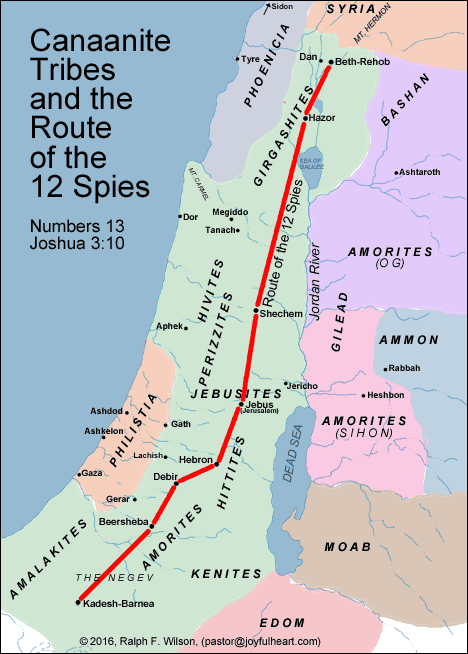 Bible map of Promised Land boundaries in Joshua - Casual English Bible