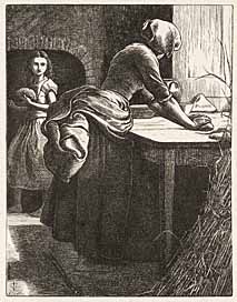 Sir John Everett Millais, (Pre-Raphaelite painter, 1829-1896), 'The Leaven'(1864), relief print, 140 x 108 mm, from illustrations to The Parables of Our Lord, engraved by the Dalziel Brothers.