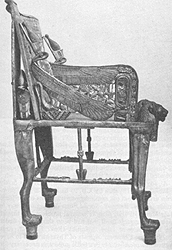 Throne of Tutankhamen found in his tomb (1361-1352 BC).