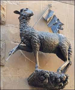 Agnus Dei, bronze sculpture, Loggia del Mercato, Florence, Italy.