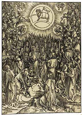 Albrecht Dürer, Adoration of the Lamb (1497-1498), woodcut print, Metropolitan Museum of Art, New York. 