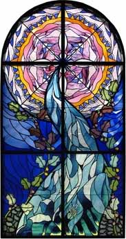 'Throne of God,' stained glass , artist: Betti Pettinati-Longinotti, main window, Immaculate Heart of Mary Catholic Church, High Point, North Carolina. 