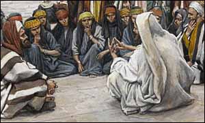 James J. Tissot, detail of 'Jesus Speaks Near the Treasury' (1886-94), gouache on gray wove paper, Brooklyn Museum, New York