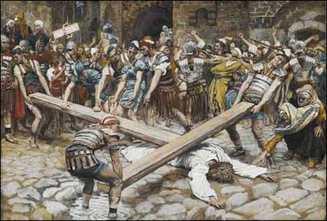 James J. Tissot, 'Simon the Cyrenian Compelled to Carry the Cross with Jesus' (1886-94)