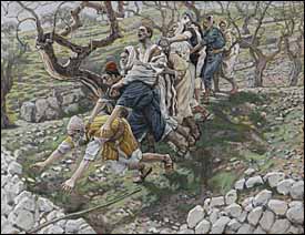 James J. Tissot, 'The Blind in the Ditch' (1886-94), gouache on gray wove paper, 7.6 x 9.8 in., Brooklyn Museum, New York.
