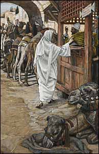 James J. Tissot, 'The Calling of Saint Matthew' (1886-94), gouache on gray wove paper, 10.25 x 6.67 in., Brooklyn Museum, New York.