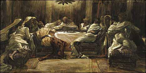 James J. Tissot, 'The Last Supper: Judas Dipping His Hand in the Dish' (1886-94)