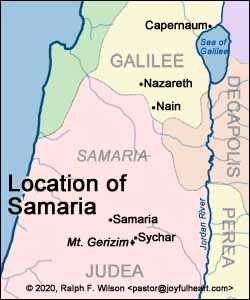 The border between the province of Galilee and the area of Samaria, which is in the Roman province of Judea.