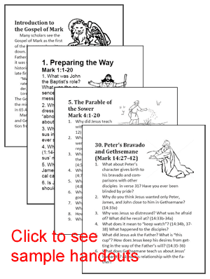 Sample handouts for Gospel of Mark study