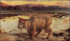 William Holman Hunt (English Pre-Raphaelite painter, 1827-1910), The Scapegoat (1854)