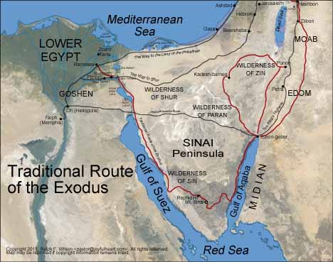 Traditional Route of the Exodus.