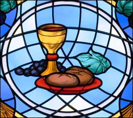 'Eucharist,' stained glass window, St. Michael the Archangel Catholic Parish, Findlay, Ohio.