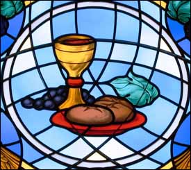 'Eucharist,' stained glass window, St. Michael the Archangel Catholic Parish, Findlay, Ohio.