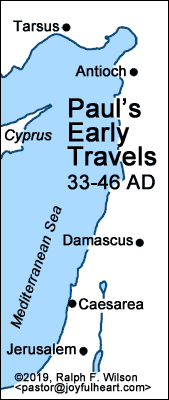 Paul's Early Travels, 33-46 AD.