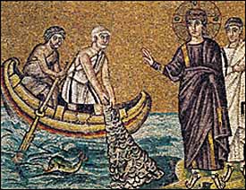 'The Calling of Saints Peter and Andrew' (6th century), mosaic floor, Church of Sant'Apollinare Nuovo, Ravenna