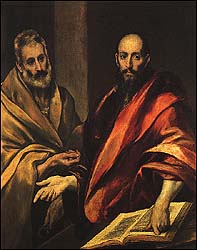 El Greco, 'Apostles Peter and Paul' (1592), oil on canvas, 121.5 x 105 cm, The Hermitage, St. Petersburg. 