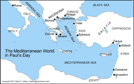 Map: The Mediterranean World in Paul's Day