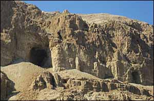 Caves above Engedi in the Judean wilderness.