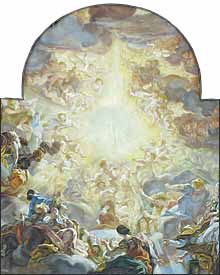 Giovanni Battista Gaulli (Baciccio), detail of the Baroque ceiling vault of the Jesuit Church of the Ges� (1679)