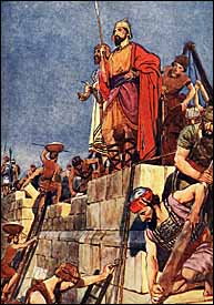 'Guarding the Builders on Jerusalem's wall' (artist unknown)