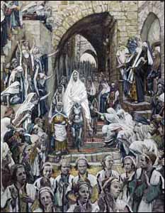 James J. Tissot, �Procession in the Streets of Jerusalem� (1898-1902), gouache on board, Brooklyn Museum, New York.