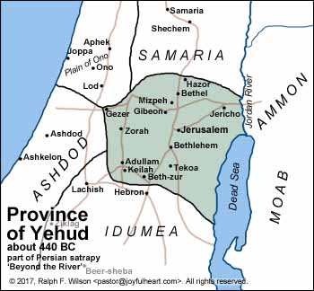 The Province of Judah (Yehud) about 440 BC.