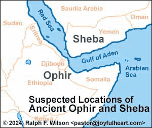 Suspected Locations of Ancient Ophir and Sheba 