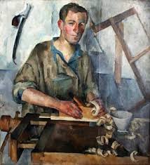 Alexander Osmerkin (1892-1953), Ukrainian painter, 'The Carpenter' (1921)