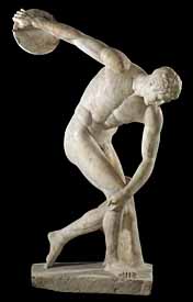 'The Discus Thrower' (Discobolus), found at Hadrian's Villa, Tivoli, now in the British Museum